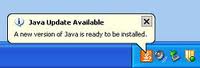 Oracle Java Update Windows XP Tray Icon